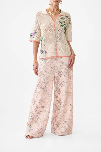 Camilla Classic Shirt- Crochet Arches Of Amor In Multi