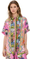 Camilla Salty Splendor Crystal Embellished Silk Shirt In Salty Splendour