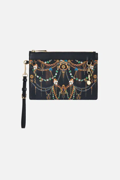 Camilla Clutch With Wristlet Amulets And Alchemy In Black