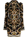 Camilla Coast To Coast-print Open-back Minidress In Black