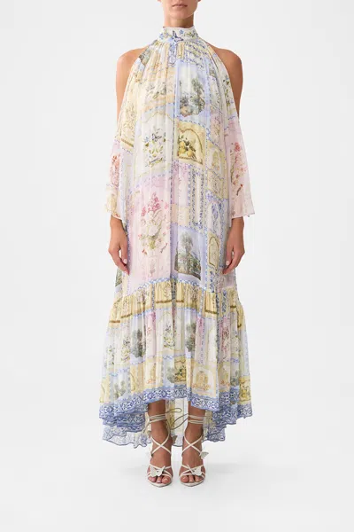 Camilla Cold Shoulder Long Dress Botanical Ballads In Multi