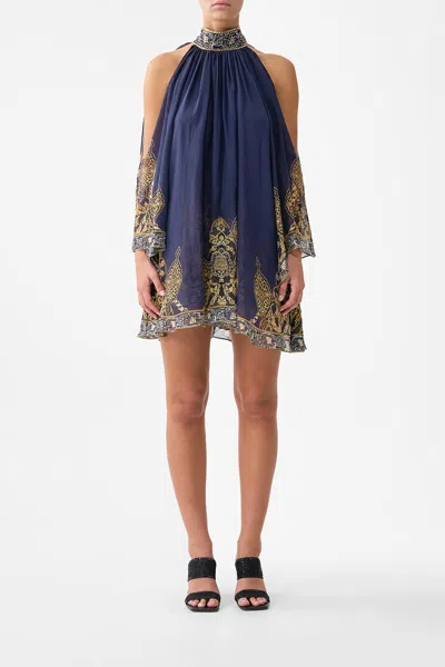 Camilla Cold Shoulder Short Dress The Imperial Gate In Blue
