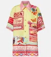 Camilla Collage Kingdom Silk Bowling Shirt In Multi