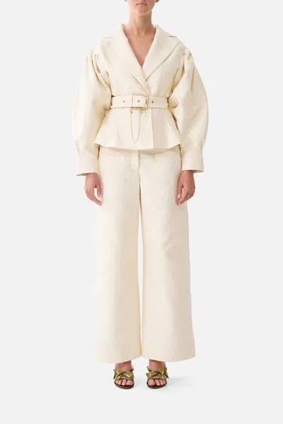 Camilla Collared Jacket With Belt Midsummer Masterpiece In Nude