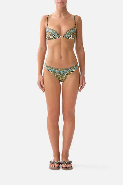 Camilla Continuous Underwire Bikini Top Feline Folklore In Brown