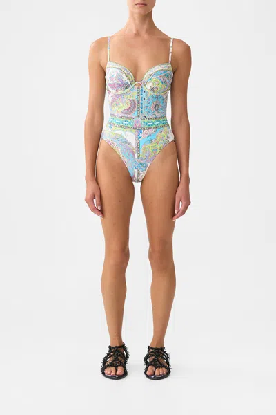 Camilla Continuous Underwire Moulded Cup One Piece Magic Carpet Ride In Multi