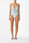 Camilla Continuous Underwire One Piece With Keyhole De Nada Granada In Blue