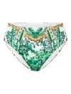 Camilla Corridor Of Calm Patterned Bikini Bottoms In Green