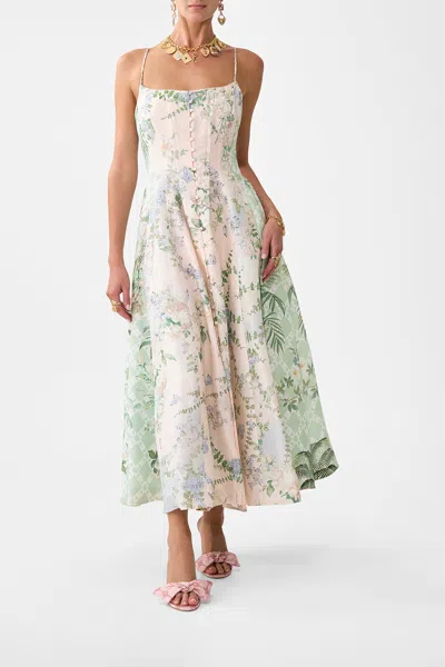 Camilla Corset Dress With Long Flared Skirt Palacio Playground In Pink