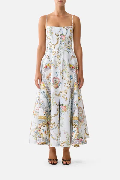 Camilla Corset Dress With Long Flared Skirt Seville Sweetheart In Multi