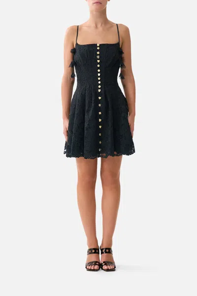 Camilla Corset Dress With Short Flared Skirt Flamenco Folklore In Black