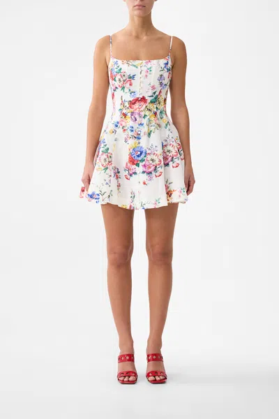 Camilla Corset Dress With Short Flared Skirt I Left My Heart In Granada In Multi