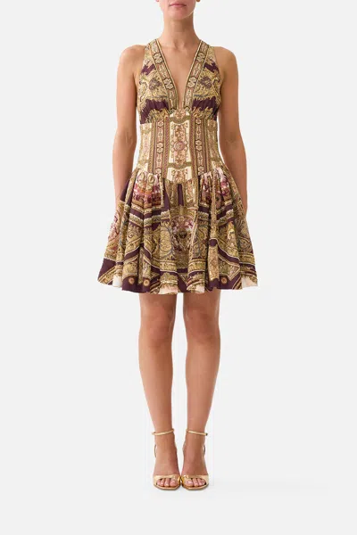 Camilla Corset Waist Mini Dress Queen Of Bohemia In Pink