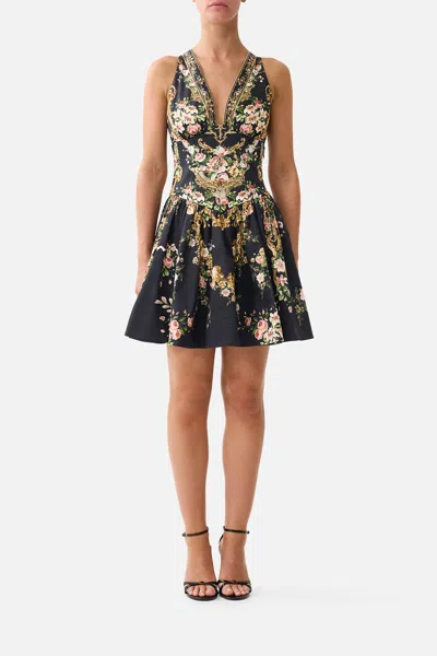 Camilla Corset Waist Mini Dress Versailles Or Die In Multi
