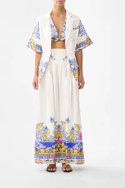 Camilla Corset Waist Wide Leg Pant Milla In Sevilla In Multi