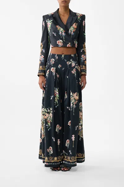 Camilla Corset Waist Wide Leg Pant Noble Endeavours In Black