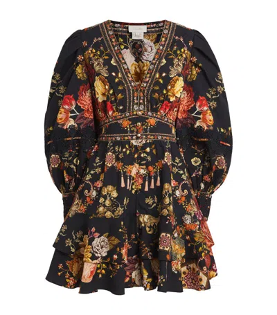 Camilla Cotton Floral Crystal-embellished Dress In Multi