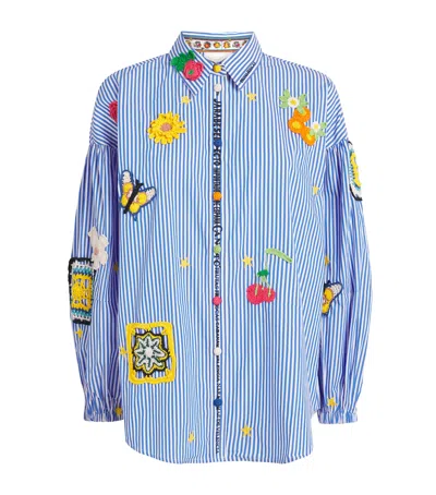 Camilla Cotton Magic Of The Mercado Shirt In Blue
