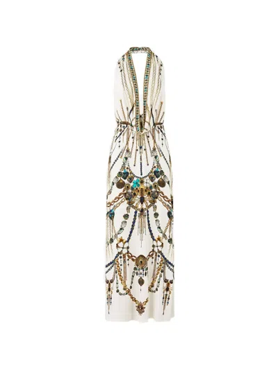 Camilla Cowl-neck Maxi Dress In White