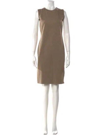 Pre-owned Camilla Crew Neck Knee-length Dress In Neutral
