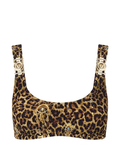 Camilla Crinkle Strap Trims Bikini Top In Neutral