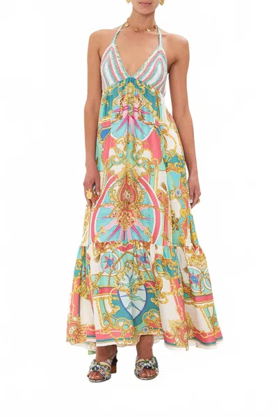 Camilla Crochet Bra Long Dress In Sail Away With Me In Multi