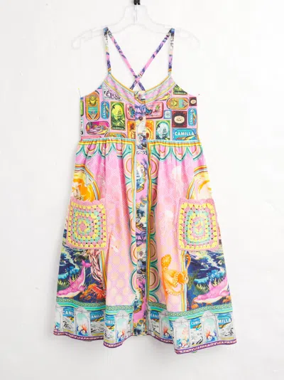 Camilla Kids' Crochet-pocket Salty Splendour Dress In Pink