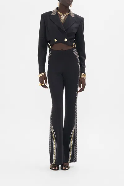 Camilla Cropped Jacket With Cutout And Buckle Detail They Called Her Nefertari In Black