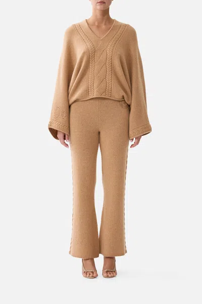 Camilla Cropped Knit Pant Leopard Libertine In Brown
