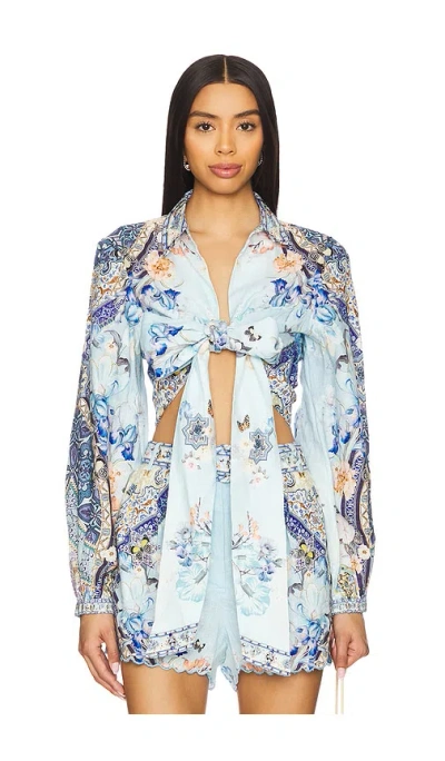 CAMILLA CROPPED WRAP SHIRT