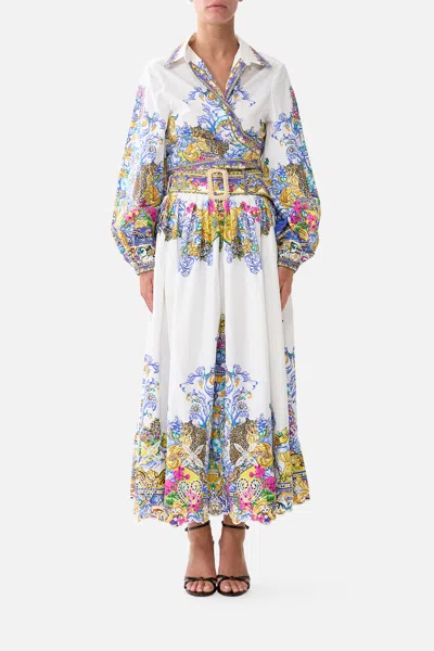 Camilla Cropped Wrap Shirt Milla In Sevilla In White