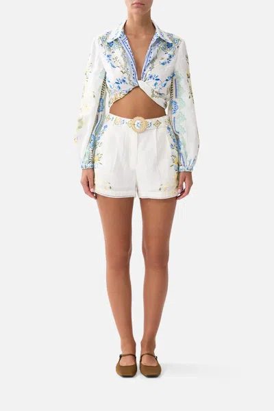 Camilla Cropped Wrap Shirt My Homespun Heart In White