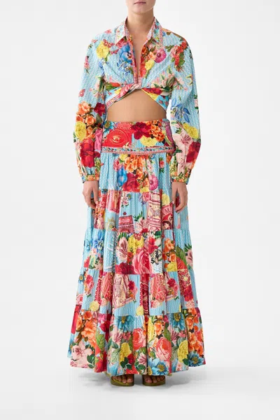 Camilla Cropped Wrap Shirt Papers And Curious Capers In Multi