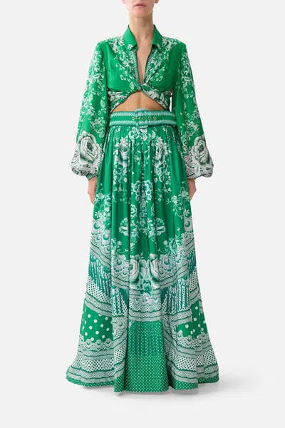 Camilla Cropped Wrap Shirt Sacromonte Señorita In Green