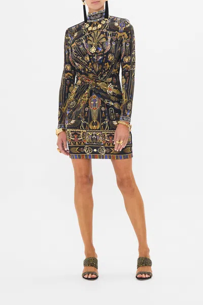 Camilla Cross Front Mini Dress Cartouche Kingdom In Multi