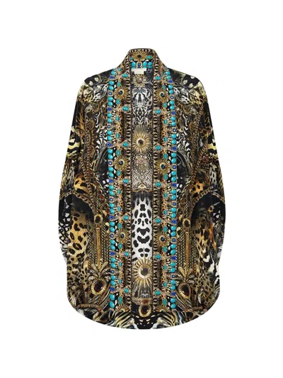 Camilla Crystal-embellished Cape In Black