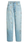 Camilla Crystal Hieroglyph Girlfriend Jeans In Denim