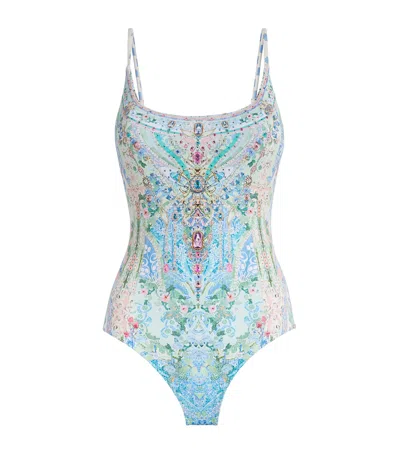 Camilla Crytsal-embellished Printed Swimsuit In Multi