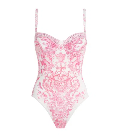 Camilla Livin La Vida Rosa Ruched Underwire One-piece Swimsuit In Pink