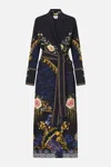Camilla Cuffed Side Split Coat Notes From The Blue Room In Blue