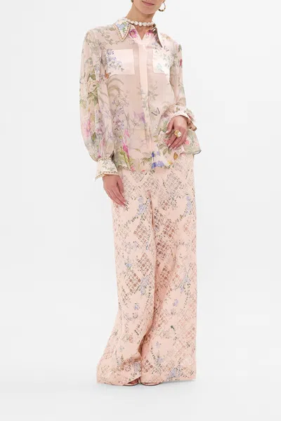 Camilla Curved Collar Blouse With Pockets Palacio Playground In Pink