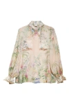 Camilla Palacio Playground Curved Collar Blouse With Pockets In Palacio Playground