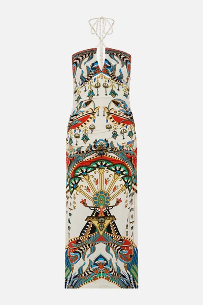 Camilla Cut Out Sleeveless Jersey Halter Neck Dress Valley Of The Queens In Multi