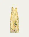 Camilla Chain Detail Bias Cut Silk Charmeuse Slipdress