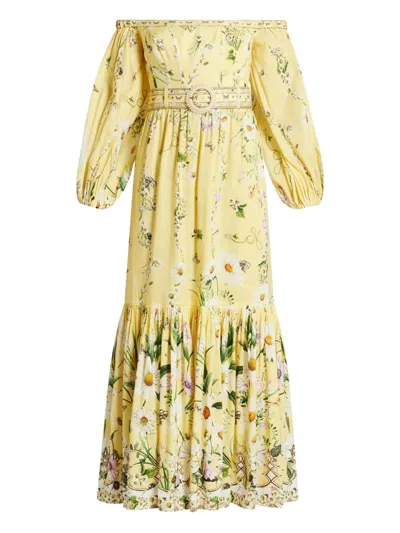 CAMILLA DAISY CHAINS CORSET MAXI DRESS