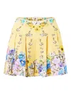 Camilla Darling Buds Pleated Shorts In Yellow