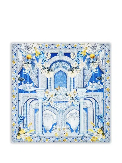 Camilla De Nada Granada Crystal-embellishments Scarf In Blue