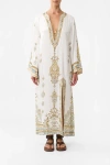 Camilla Deep V Neck Hardware Kaftan Ottoman Dynasty In Gold