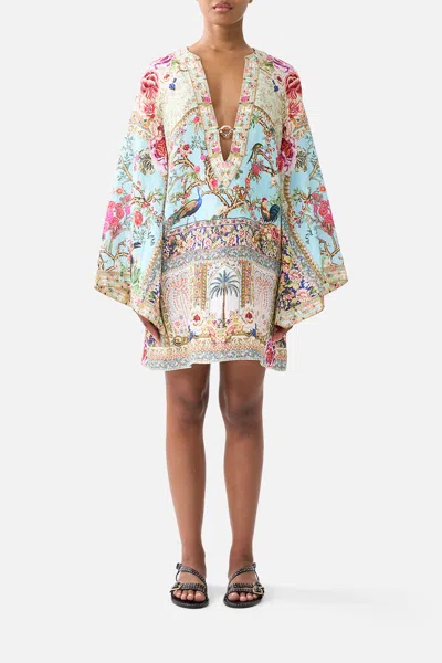 Camilla Deep V Neck Hardware Short Caftan Sultans And Queens In Multi