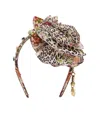 Camilla Designer Headband With Ruffled Flower Detail In Multi